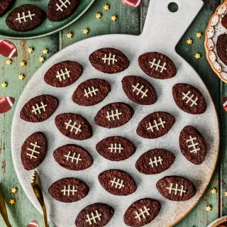 Chewy Mini Football Brownies