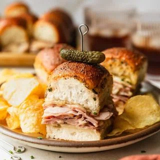 Baked Brown Sugar Ham and Cheese Sliders