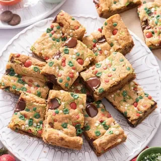 Holiday Chocolate Chip Sprinkle Bars