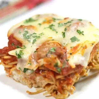 Spaghetti Casserole with Meatballs