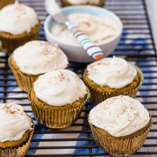 Pumpkin Muffins with Cream Cheese Frosting