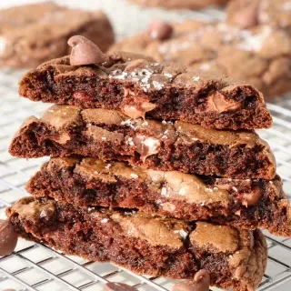 Fudgy Double Chocolate Brownie Cookies