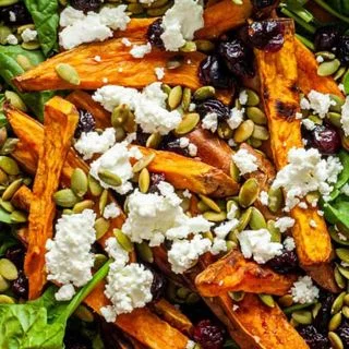 Winter Salad with Roasted Sweet Potatoes and Toasted Pepitas