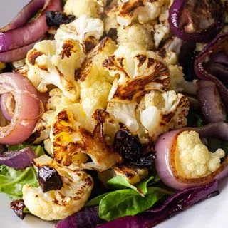 Roasted Cauliflower with Tahini and Dates