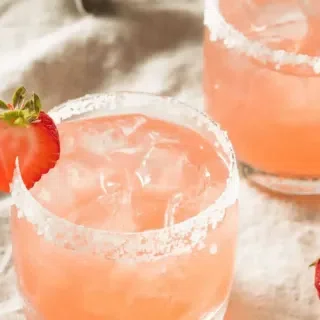 Strawberry Margarita on the Rocks