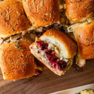 Leftover Turkey and Cranberry Sliders with Brie