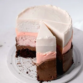 Neapolitan Cake with Swiss Meringue Buttercream