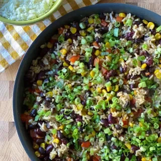 Easy Rice & Bean Skillet