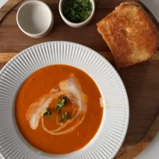 Tomato Soup with Grilled Cheese