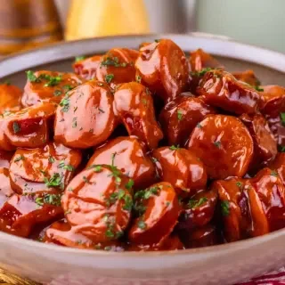 Sweet and Spicy Crock Pot Kielbasa Bites