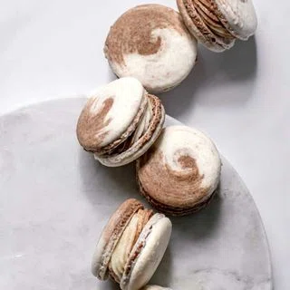 Chocolate & Vanilla Swirled Macarons
