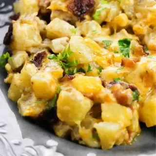 Cast Iron Skillet Breakfast Potatoes and Cheese