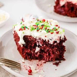 Christmas Red Velvet Poke Cake