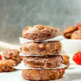 Strawberry Sour Cream Doughnuts