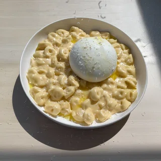 Tortellini Mac & Cheese with Burrata