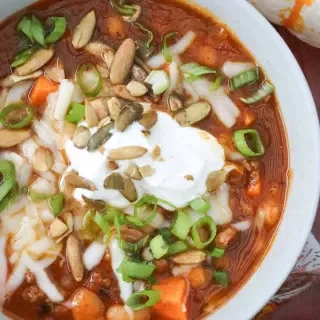 Pumpkin Chili with Turkey and White Beans