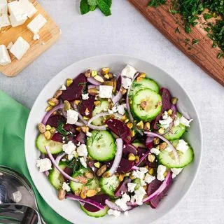 Beets and Cucumber Salad with White Beans