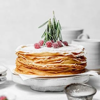 Maple Eggnog Crepe Cake