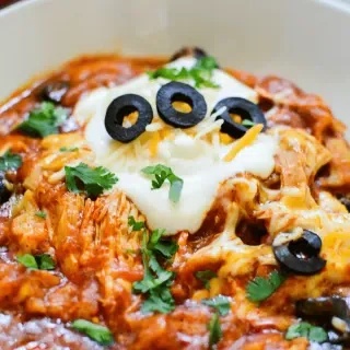 Crockpot Chicken Enchilada Casserole