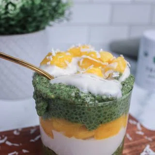 Matcha Mango Coconut Chia Pudding