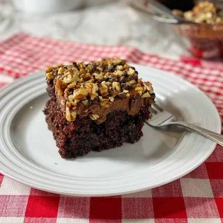 Chocolate Caramel Poke Cake