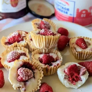 Frozen Raspberry Cottage Cheese Bites
