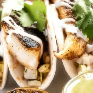 Orange Lime Halibut Fish Tacos