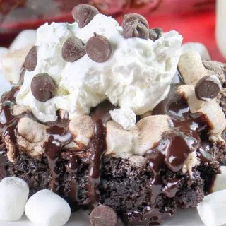 Hot Cocoa Chocolate Cake Dump Cake