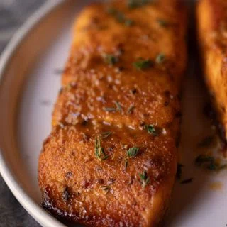 Air-Fryer Salmon with Maple Mustard Glaze