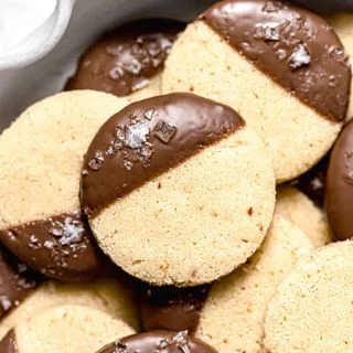 Chocolate Dipped Brown Butter Shortbread Cookies