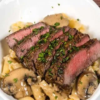 Filet Mignon in Sherry Mushroom Cream Sauce