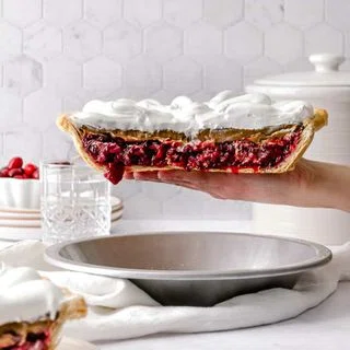 Ginger Molasses Cranberry Pie with Swiss Meringue