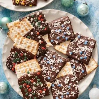 Chocolate Dipped Matzah with Sprinkles