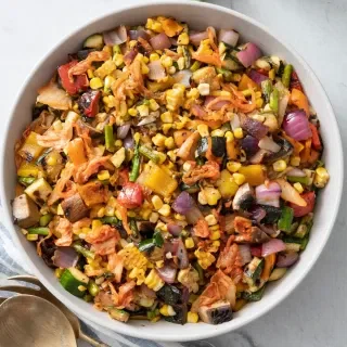 Grilled Vegetable Kimchi Salad