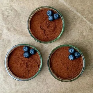 Chocolate Pudding with Boiled Eggs