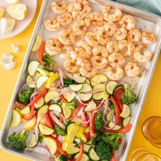 One Sheet Pan Shrimp and Vegetable Dinner