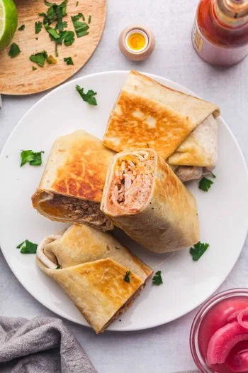 Cheesy Bean and Rice Burrito
