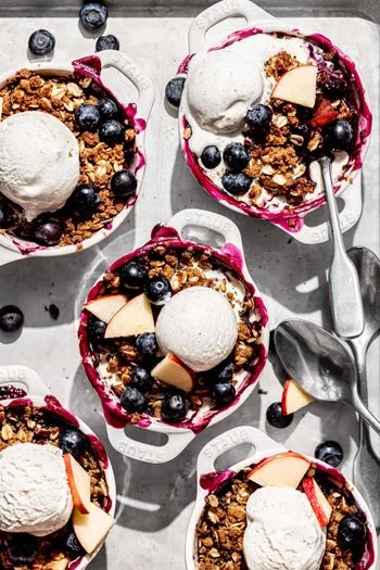 Individual Blueberry and Apple Crumble