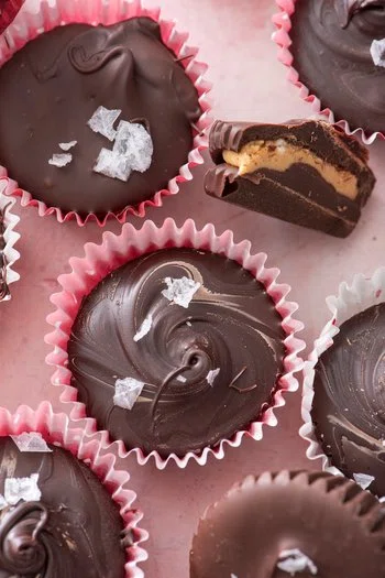 Chocolate Peanut Butter Cups with Sea Salt