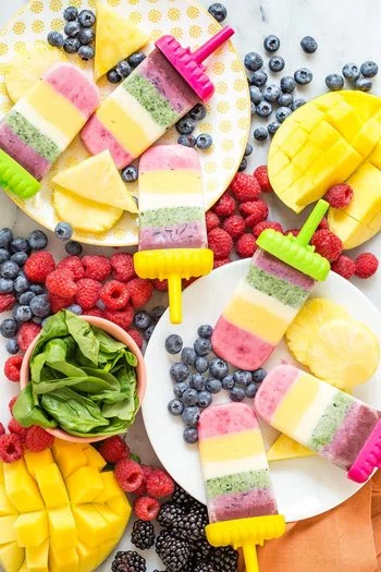 Rainbow Yogurt Popsicles