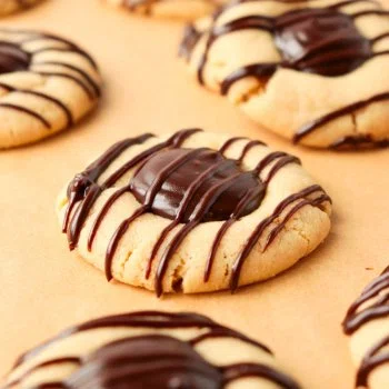 Chocolate Peanut Butter Thumbprint Cookies