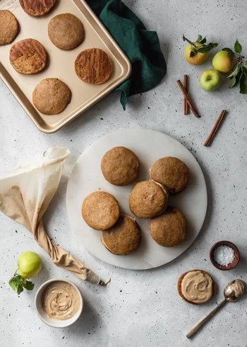 Apple Cider Whoopie Pies With Salted Caramel Frosting