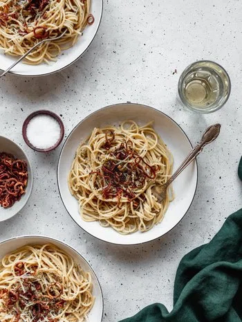 Cacio E Pepe With Fried Shallots