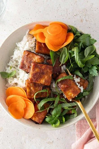 Coconut Rice & Peanut Tempeh Bowl