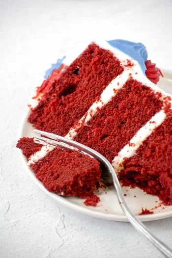 Fourth of July Red Velvet Layer Cake with Cream Cheese Frosting