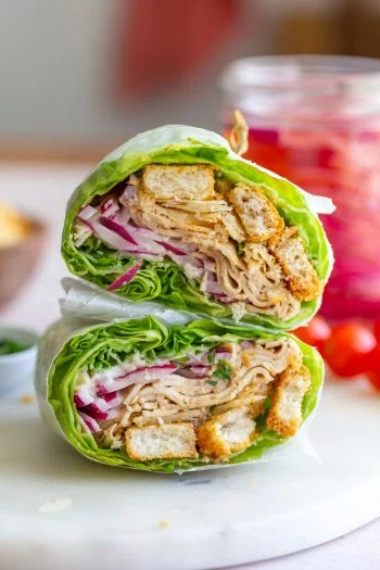 Caesar Tofu Lettuce Wraps