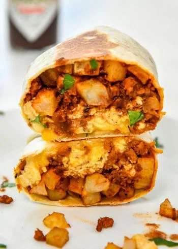 Meal Prep Soy Chorizo Breakfast Burritos