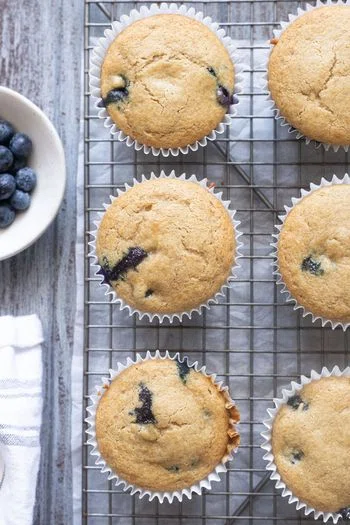 Blueberry Oat Flour Muffins