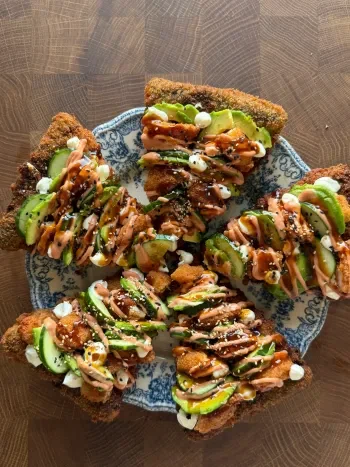 Crispy Tempura Shrimp Sushi Pizza