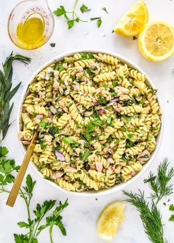 Lemon Vinaigrette Tuna Pasta Salad